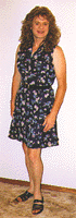 Kim in a floral dress